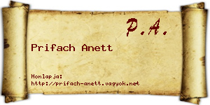 Prifach Anett névjegykártya