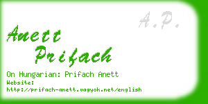 anett prifach business card